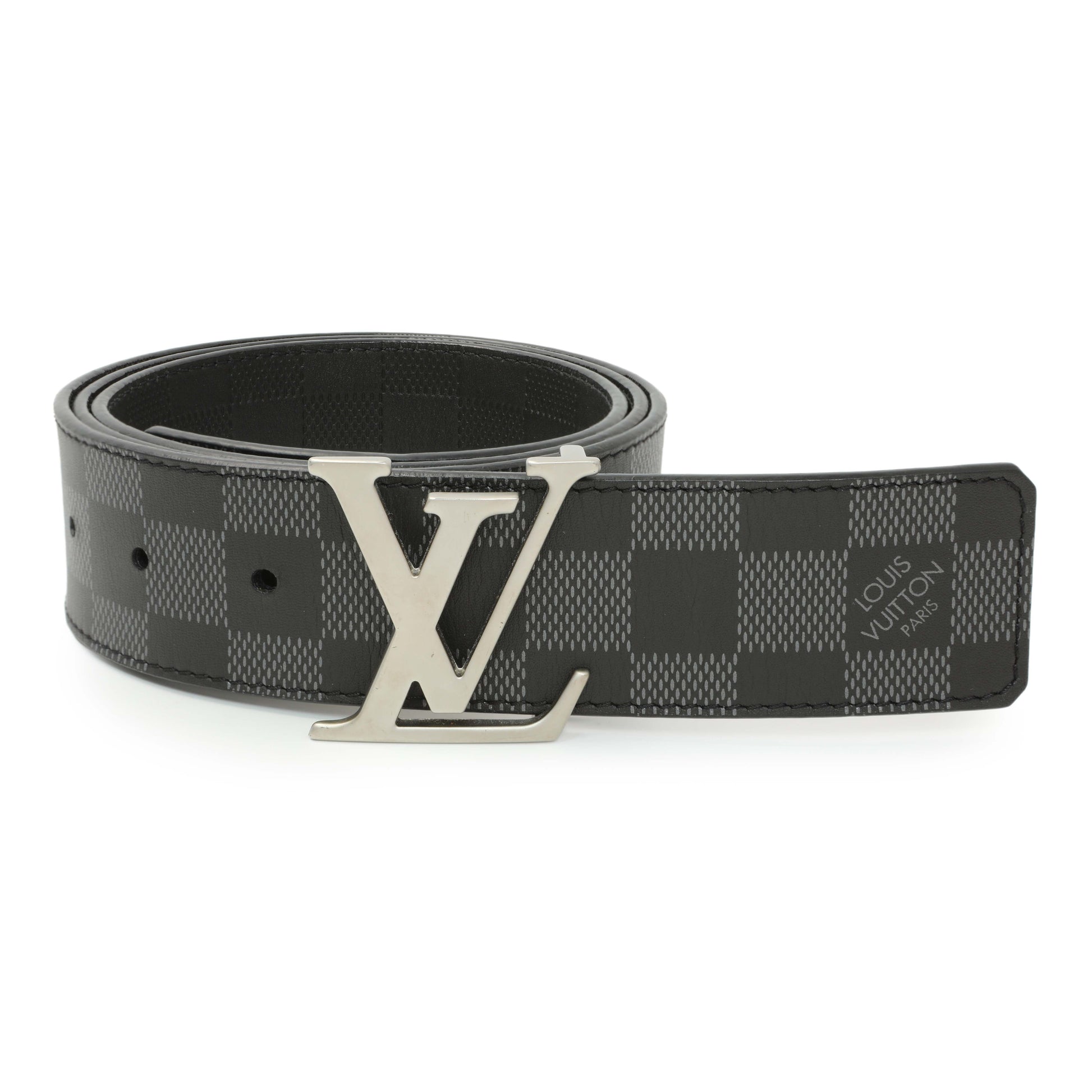 Exclusive Louis Vuitton Reversible Damier Infini LV Initiales 40mm Belt — Detail View