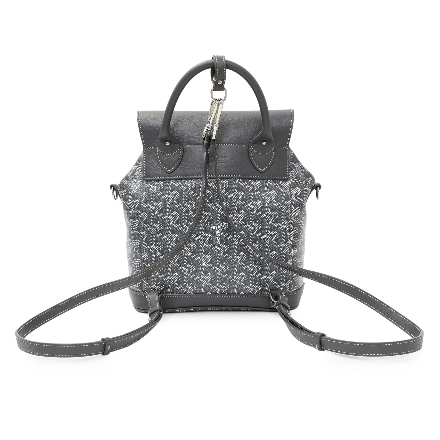 Exclusive Goyard Grey Goyardine Calfskin Mini Alpin Backpack — Side View