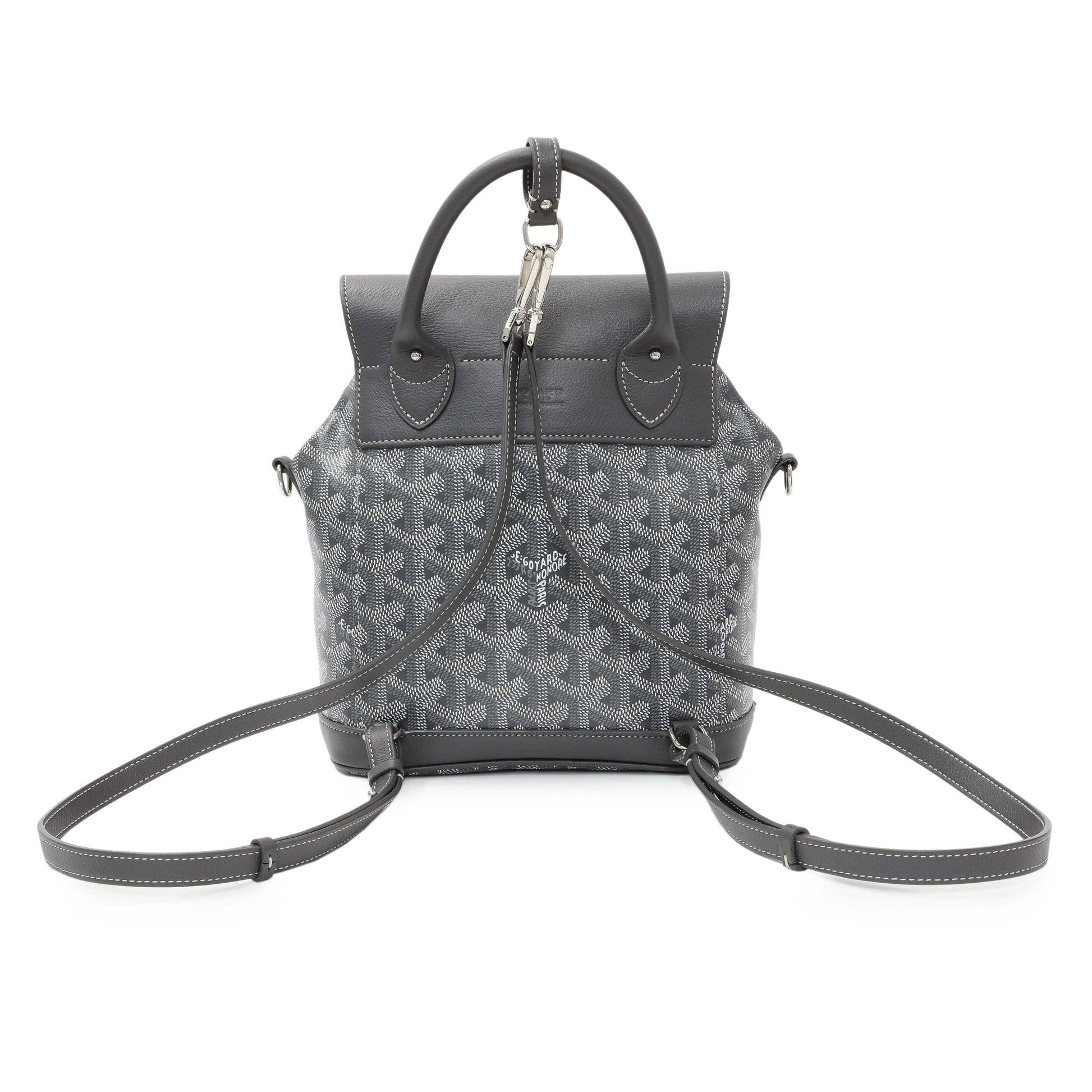 Exclusive Goyard Grey Goyardine Calfskin Mini Alpin Backpack — Side View