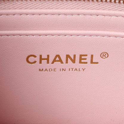 Exclusive Chanel Light Pink Lambskin Rectangular Pearl Crush — Detail View