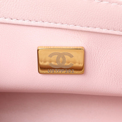 Exclusive Chanel Light Pink Lambskin Rectangular Pearl Crush — Lifestyle View