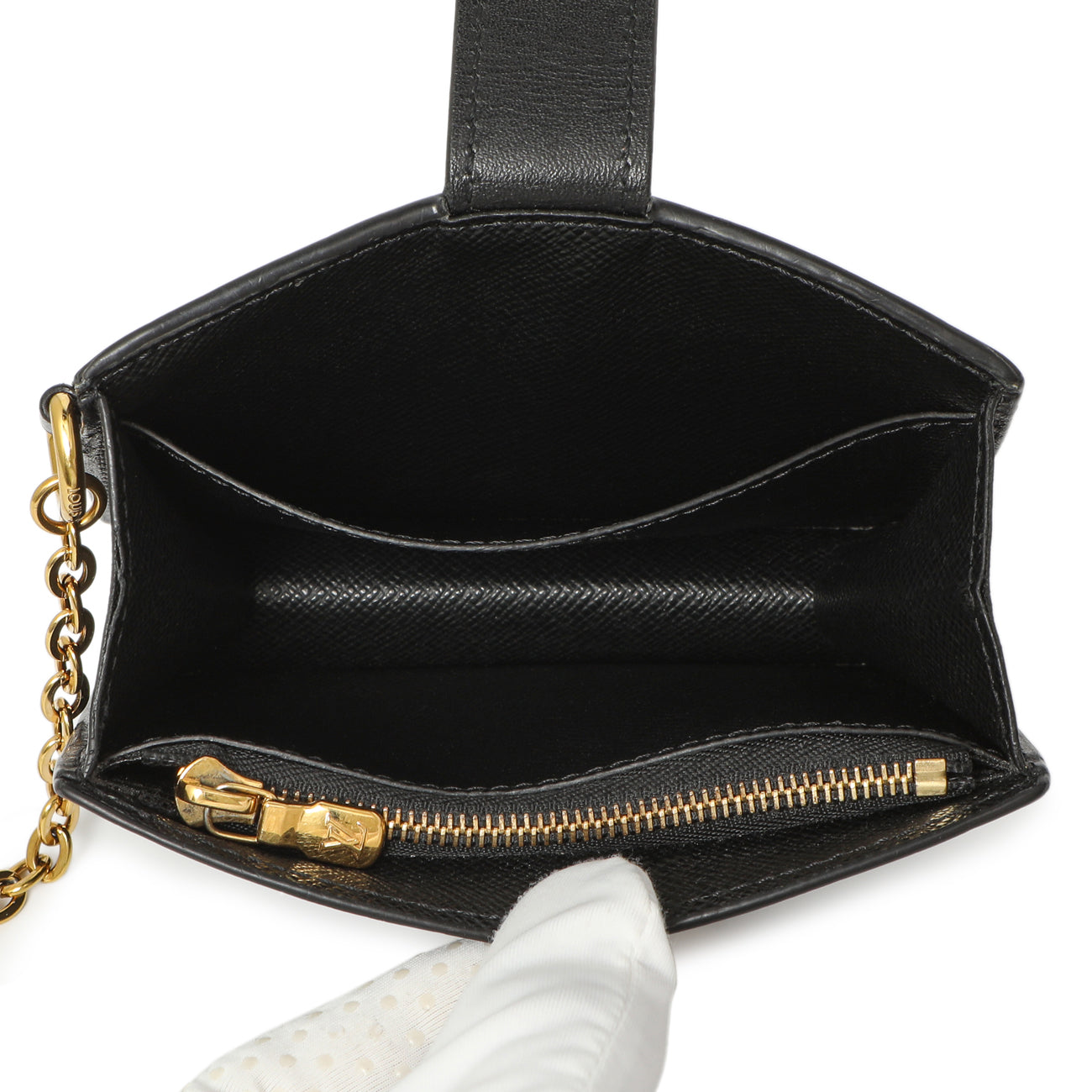 Exclusive Louis Vuitton Black Epi Leather Trunk Multicartes Key Chain and Bag Charm — Top View