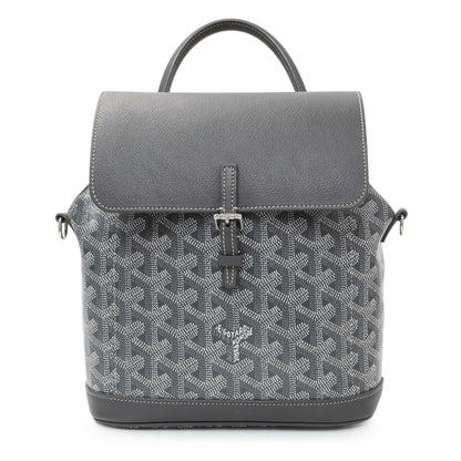 Exclusive Goyard Grey Goyardine Calfskin Mini Alpin Backpack — Front View