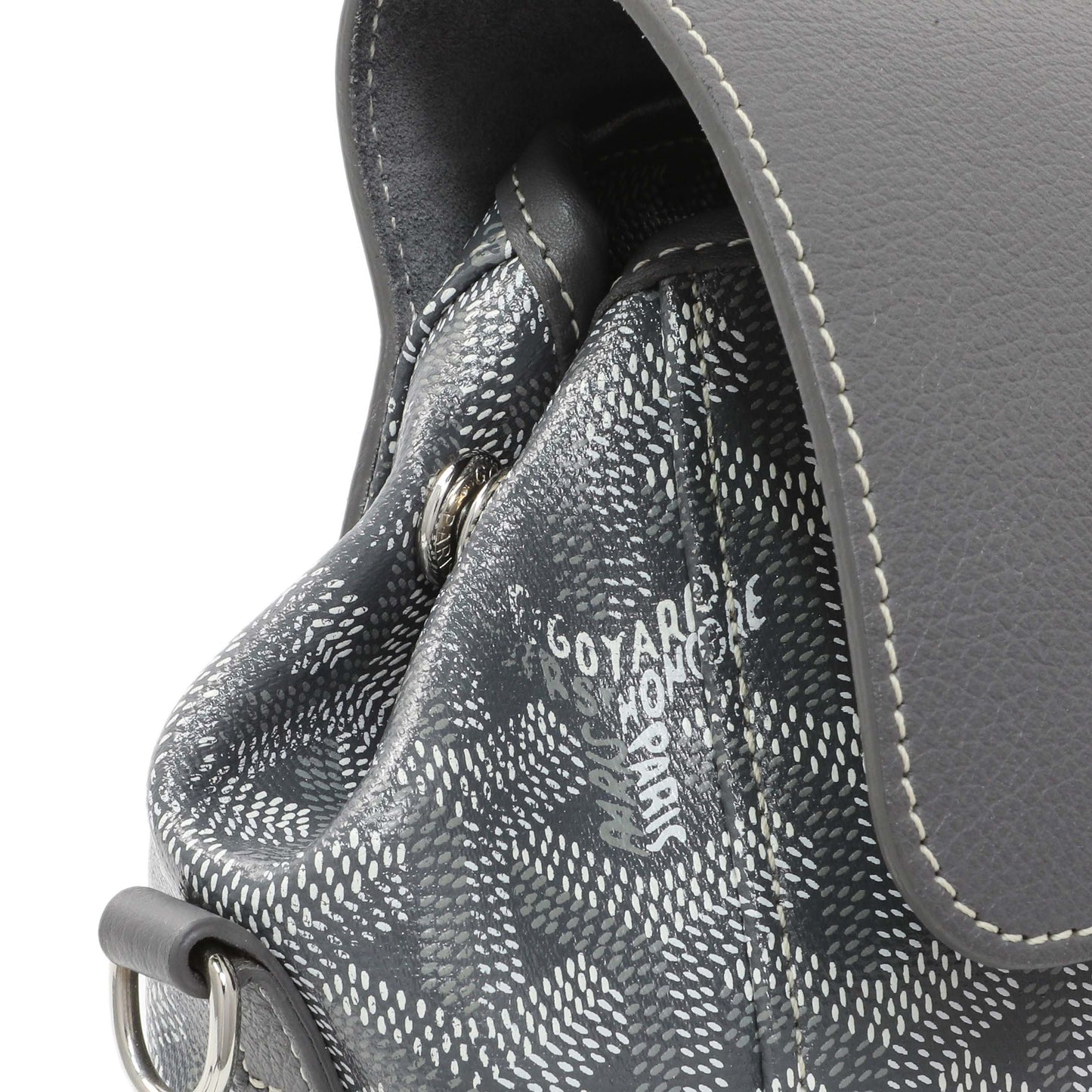 Exclusive Goyard Grey Goyardine Calfskin Mini Alpin Backpack — Top View