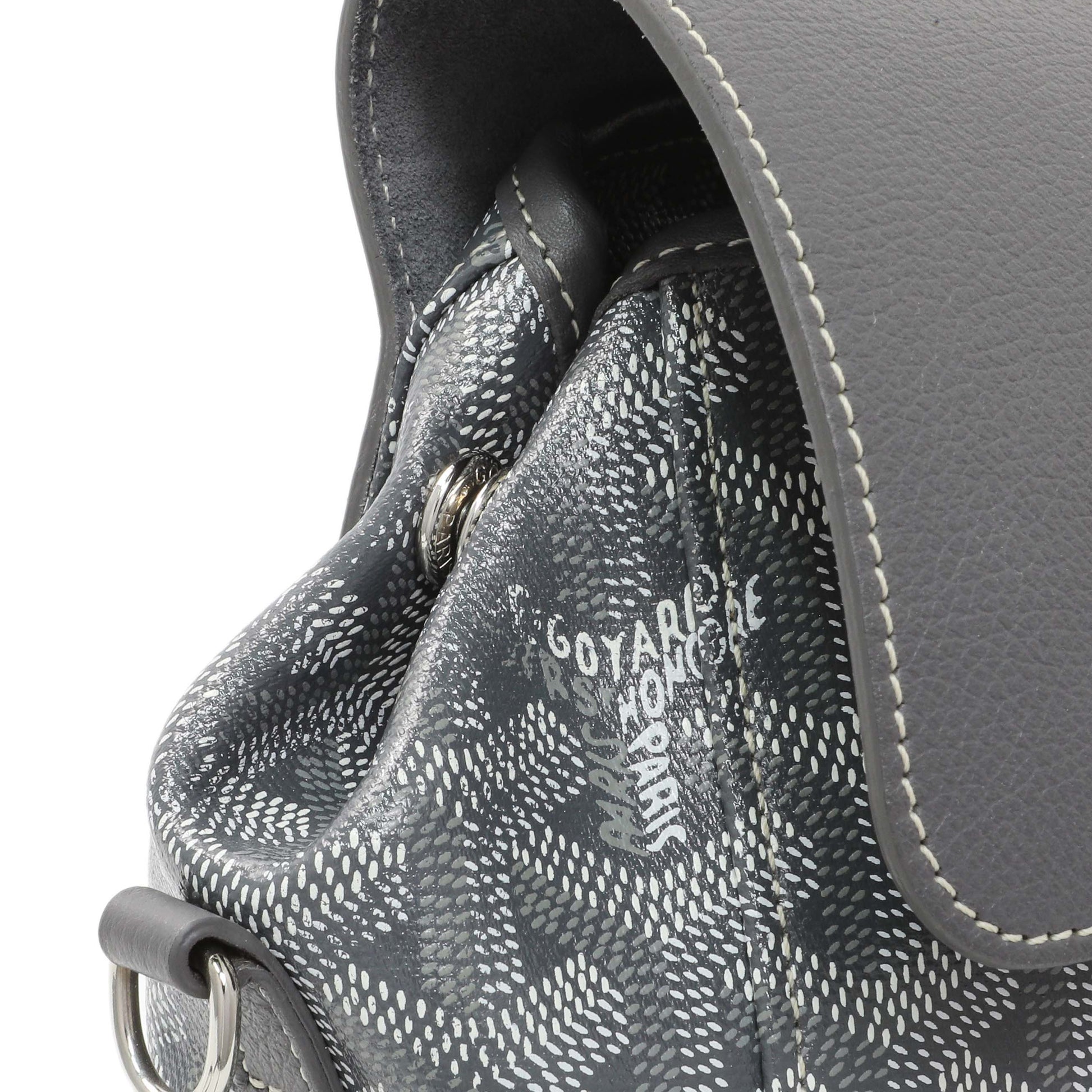 Exclusive Goyard Grey Goyardine Calfskin Mini Alpin Backpack — Top View