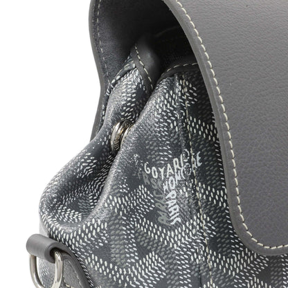 Exclusive Goyard Grey Goyardine Calfskin Mini Alpin Backpack — Top View