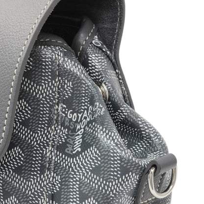 Exclusive Goyard Grey Goyardine Calfskin Mini Alpin Backpack — Detail View