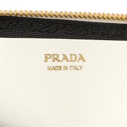 Exclusive Prada White Shearling Mini Triangle Crossbody Pouch — Lifestyle View