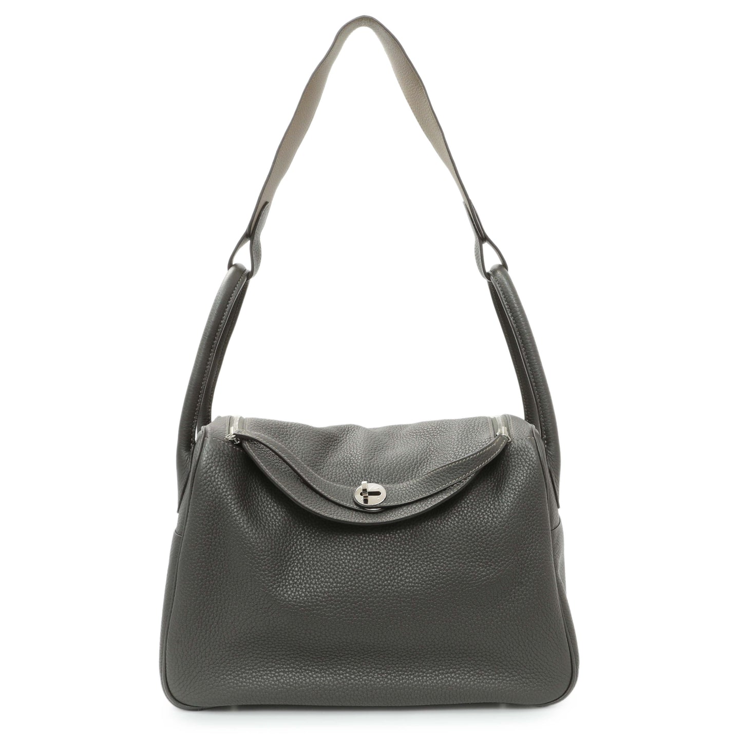 Exclusive Hermes Graphite Clemence Lindy 34 — Front View