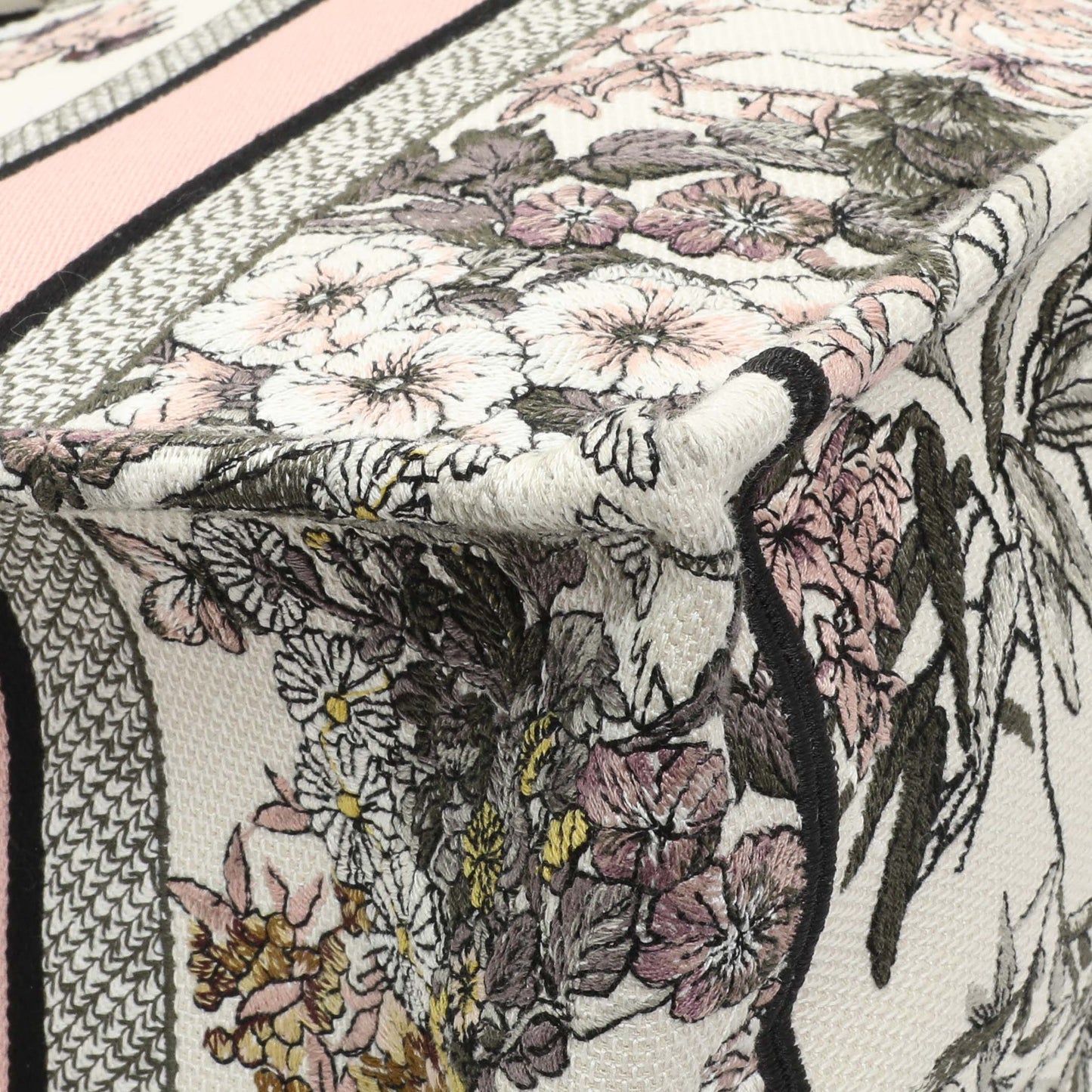 Exclusive Christian Dior Pink White Floral Embroidered Medium Book Tote — Lifestyle View