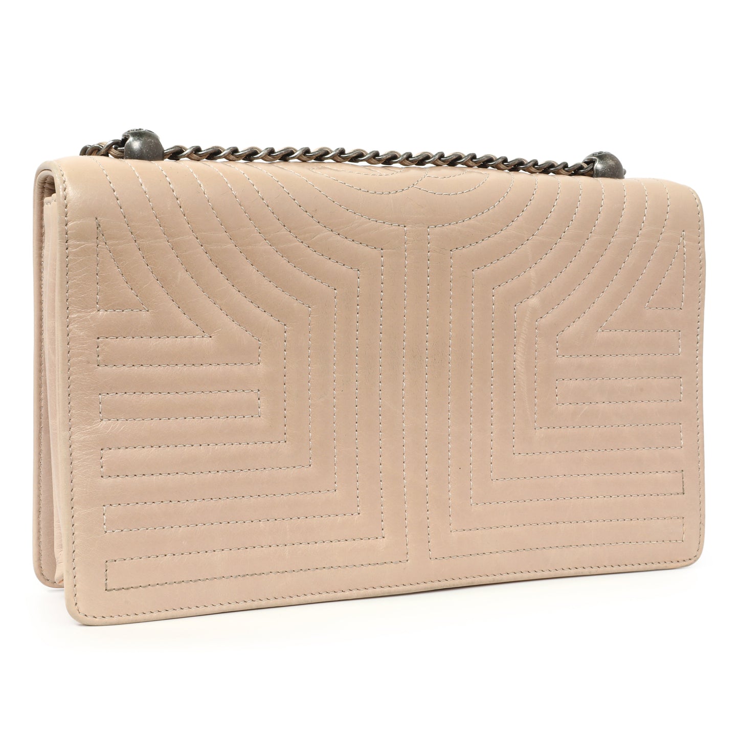 Exclusive Chanel Beige Quilted Calfskin Medium Korean Garden Flap — Back View