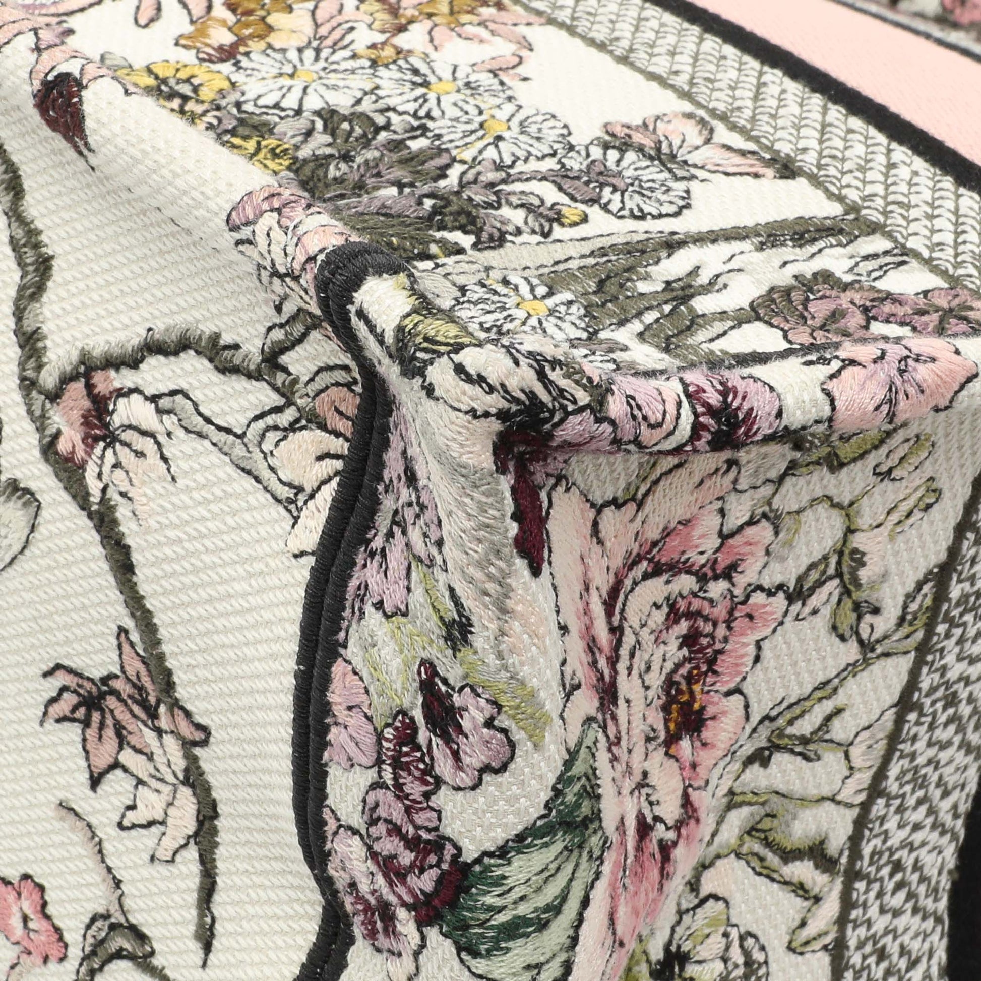 Exclusive Christian Dior Pink White Floral Embroidered Medium Book Tote — Alternate View 7