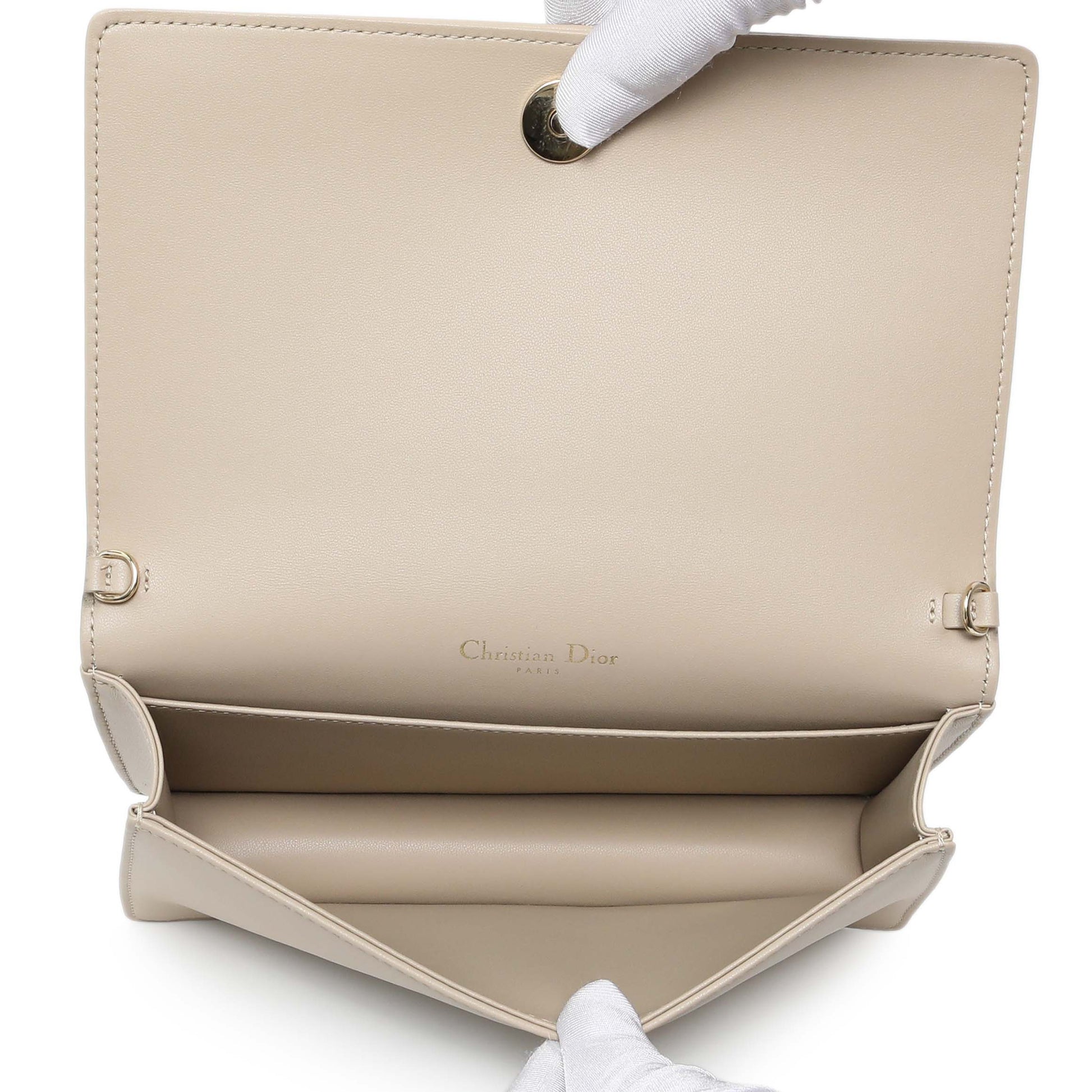 Exclusive Christian Dior Beige Lambskin Cannage Lady Dior Pouch — Alternate View 8