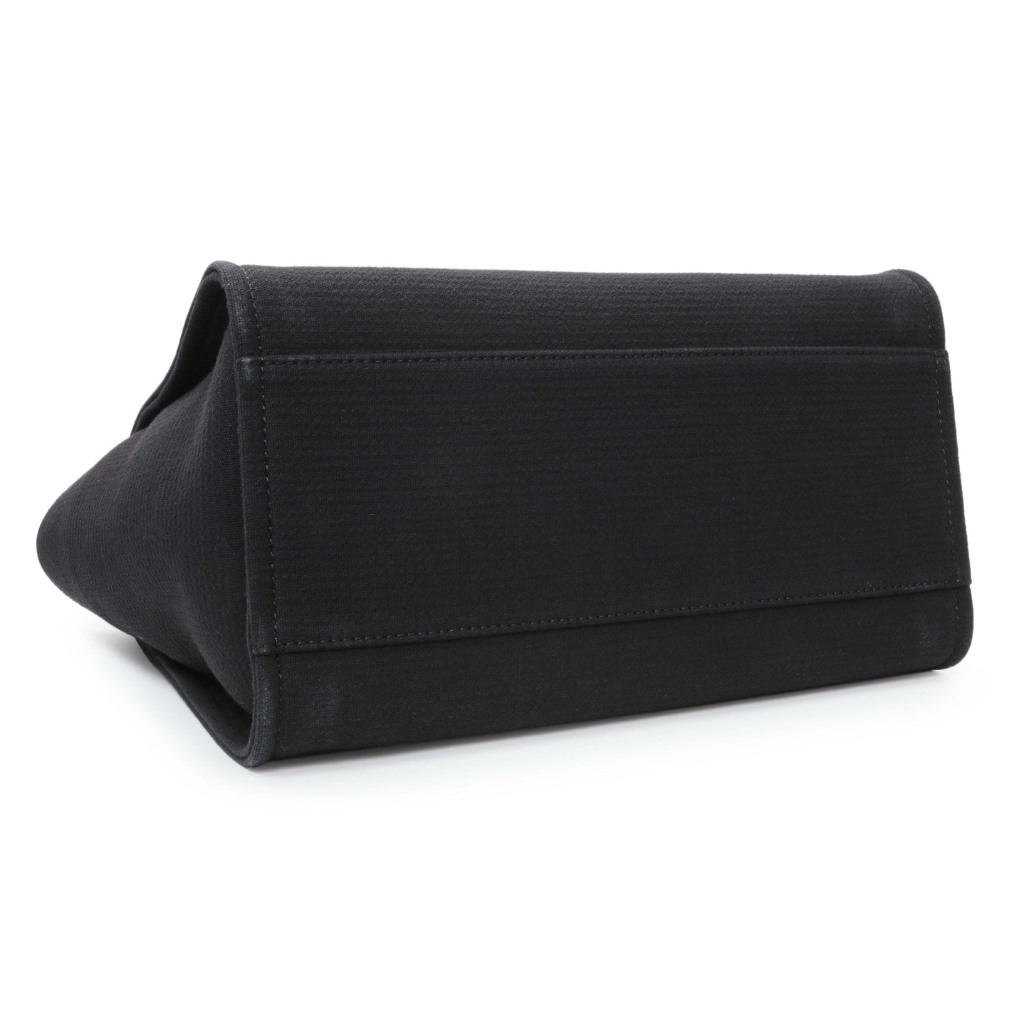 Exclusive Chanel Black Mixed Fibers Medium Deauville Tote — Back View