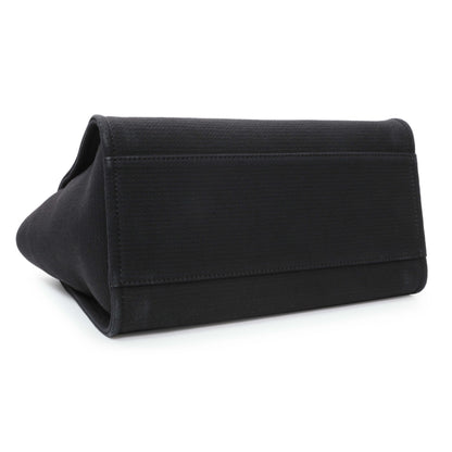 Exclusive Chanel Black Mixed Fibers Medium Deauville Tote — Back View