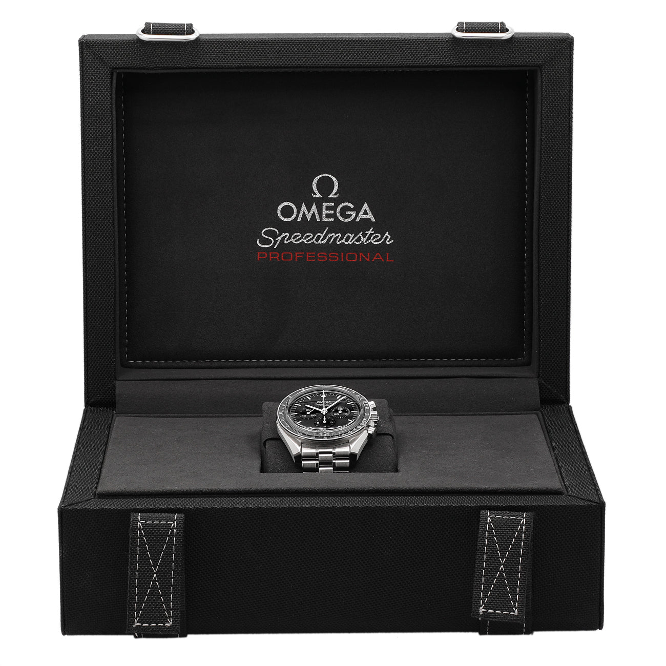 Exclusive Omega Stainless Steel Speedmaster Professional Moonwatch 310.30.42.50.01.002 — Detail View