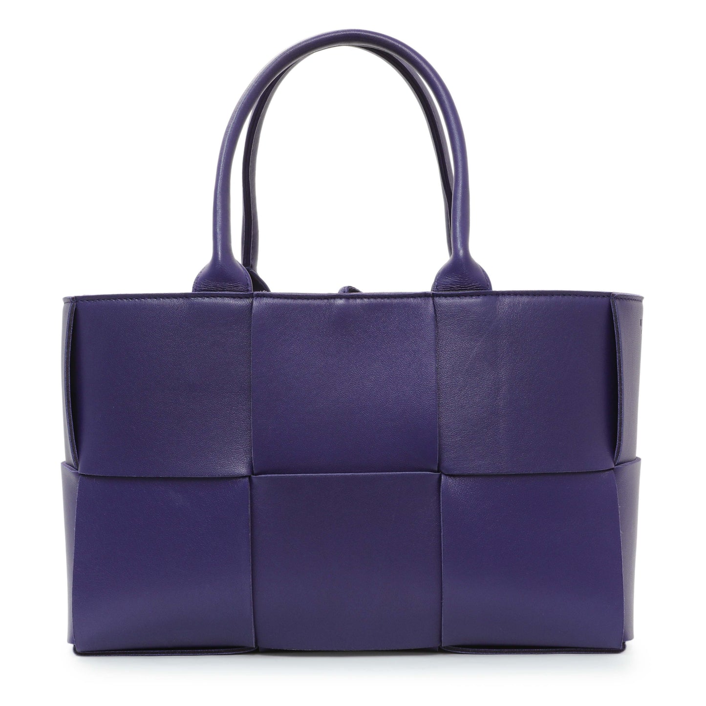 Exclusive Bottega Veneta Purple Calfskin Maxi Intrecciato Small Arco Tote — Front View