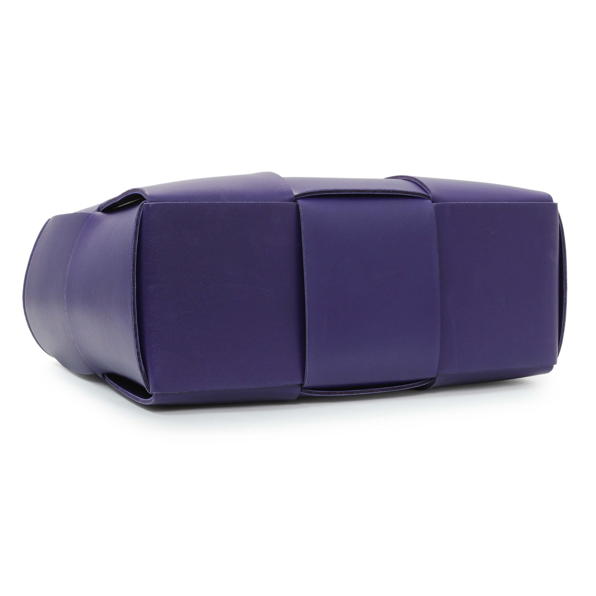 Exclusive Bottega Veneta Purple Calfskin Maxi Intrecciato Small Arco Tote — Back View