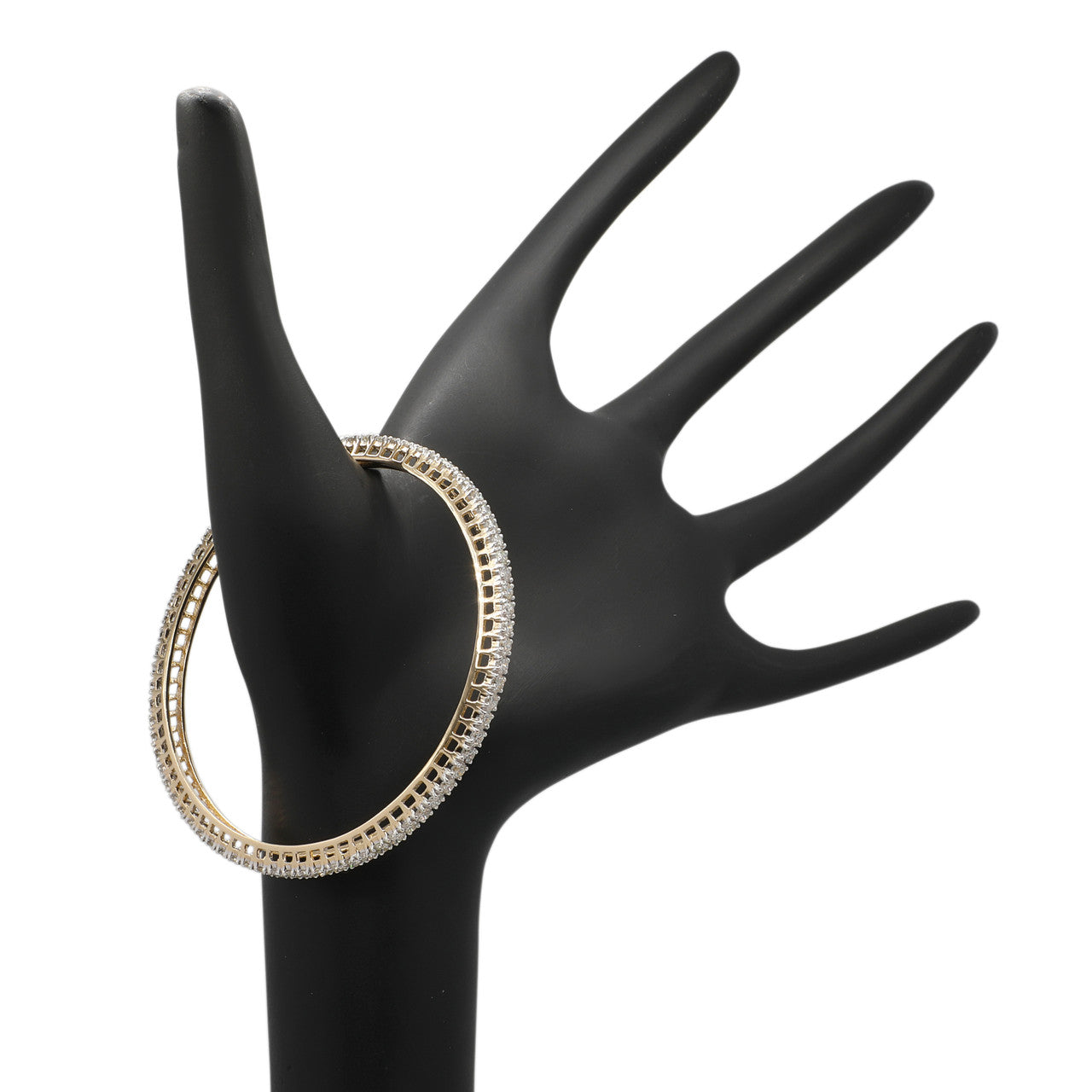 Exclusive 14K Yellow Gold 5.14 Carat Diamond Bangle — Side View