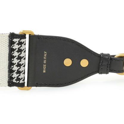 Exclusive Christian Dior Canvas Houndstooth Embroidered 30 Montaigne Shoulder Strap — Back View