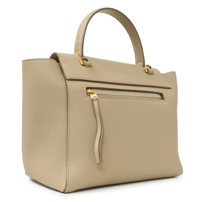 Exclusive Celine Light Taupe Grained Calfskin Micro Belt Bag — Side View