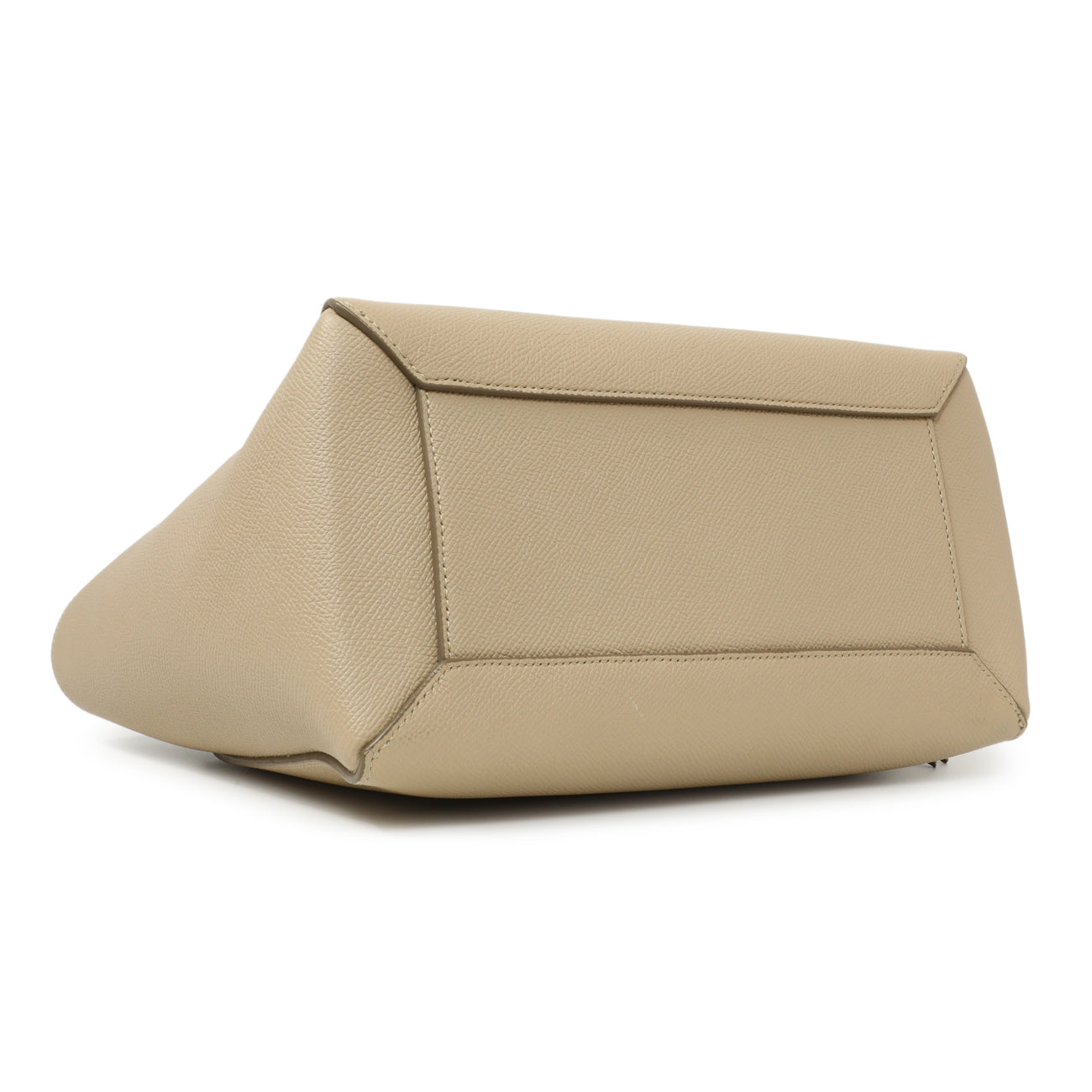 Exclusive Celine Light Taupe Grained Calfskin Micro Belt Bag — Back View