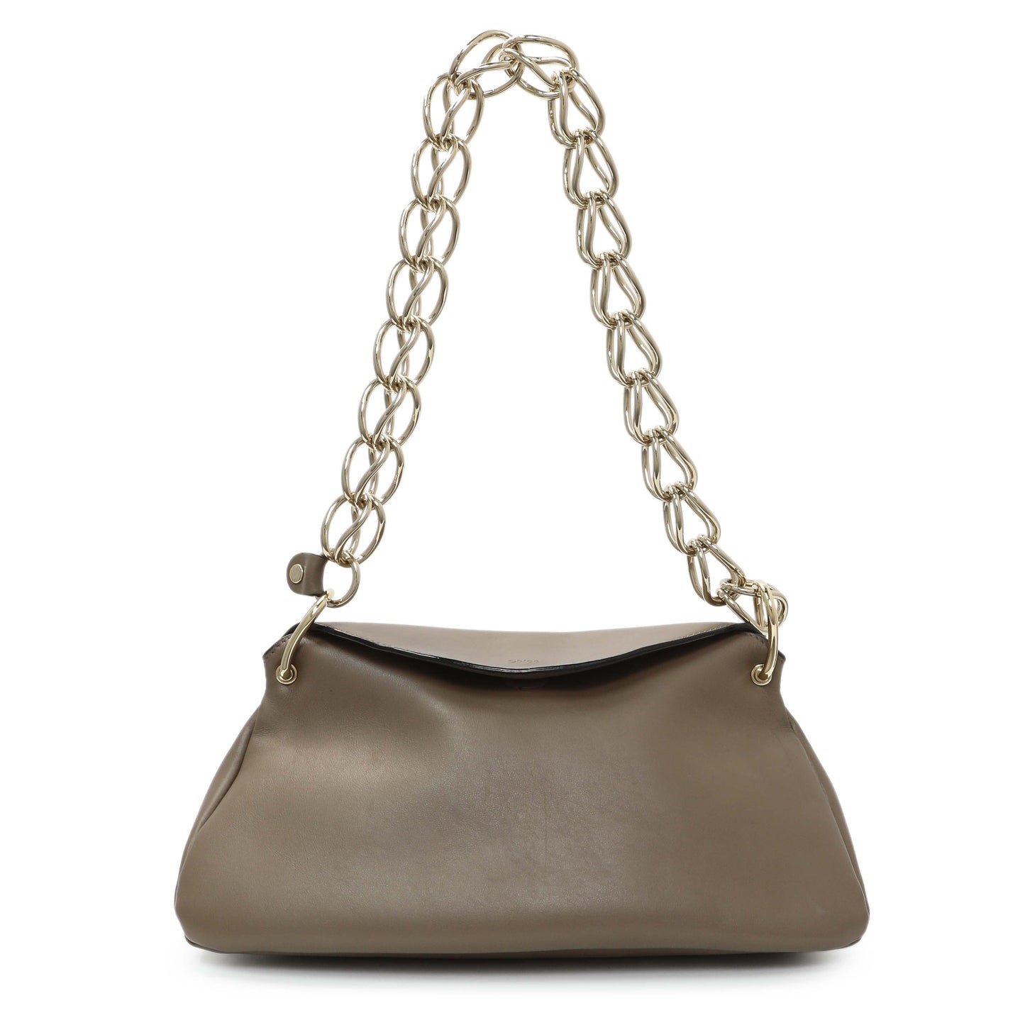 Exclusive Chloe Grey Calfskin Juana Shoulder Bag — Front View