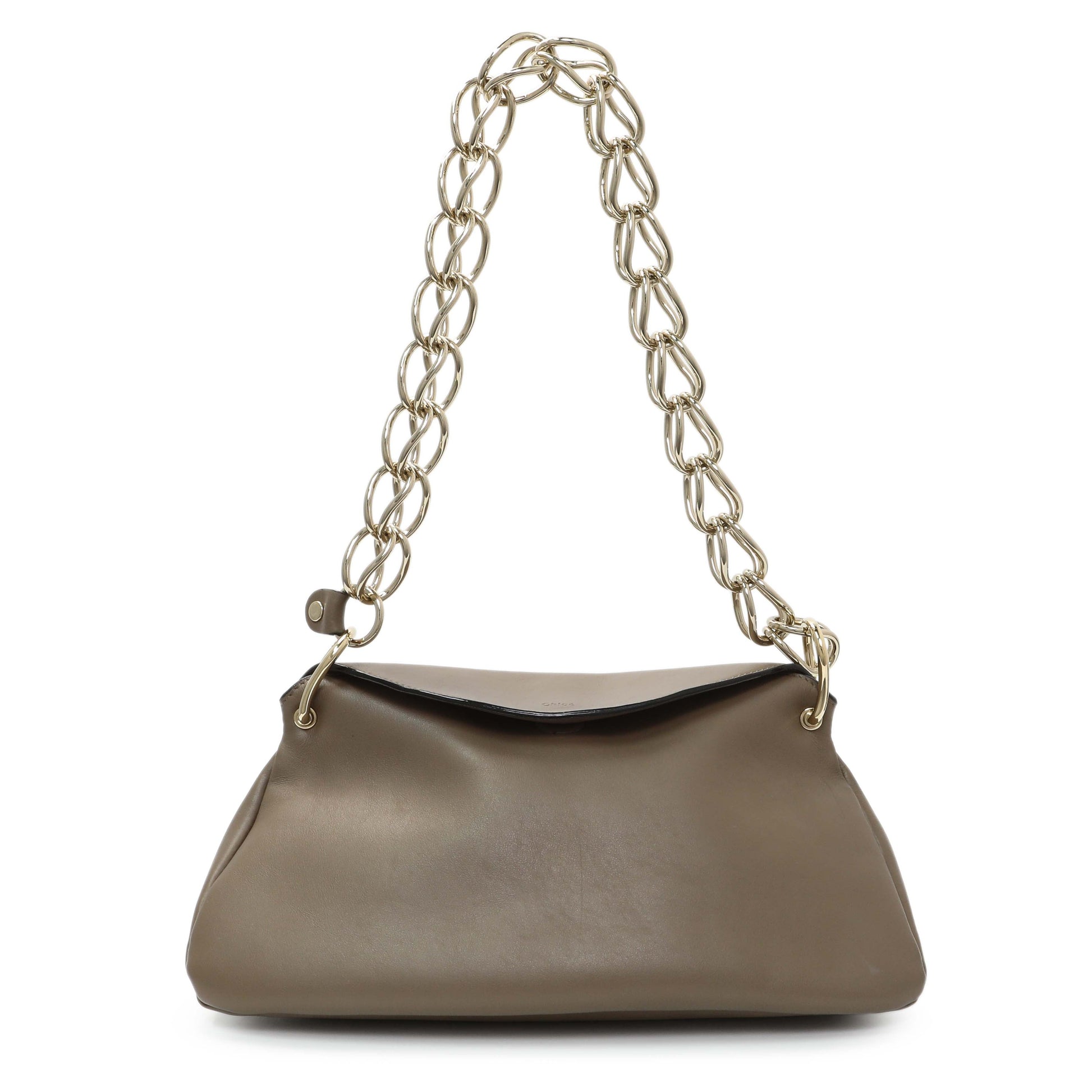 Exclusive Chloe Grey Calfskin Juana Shoulder Bag — Front View