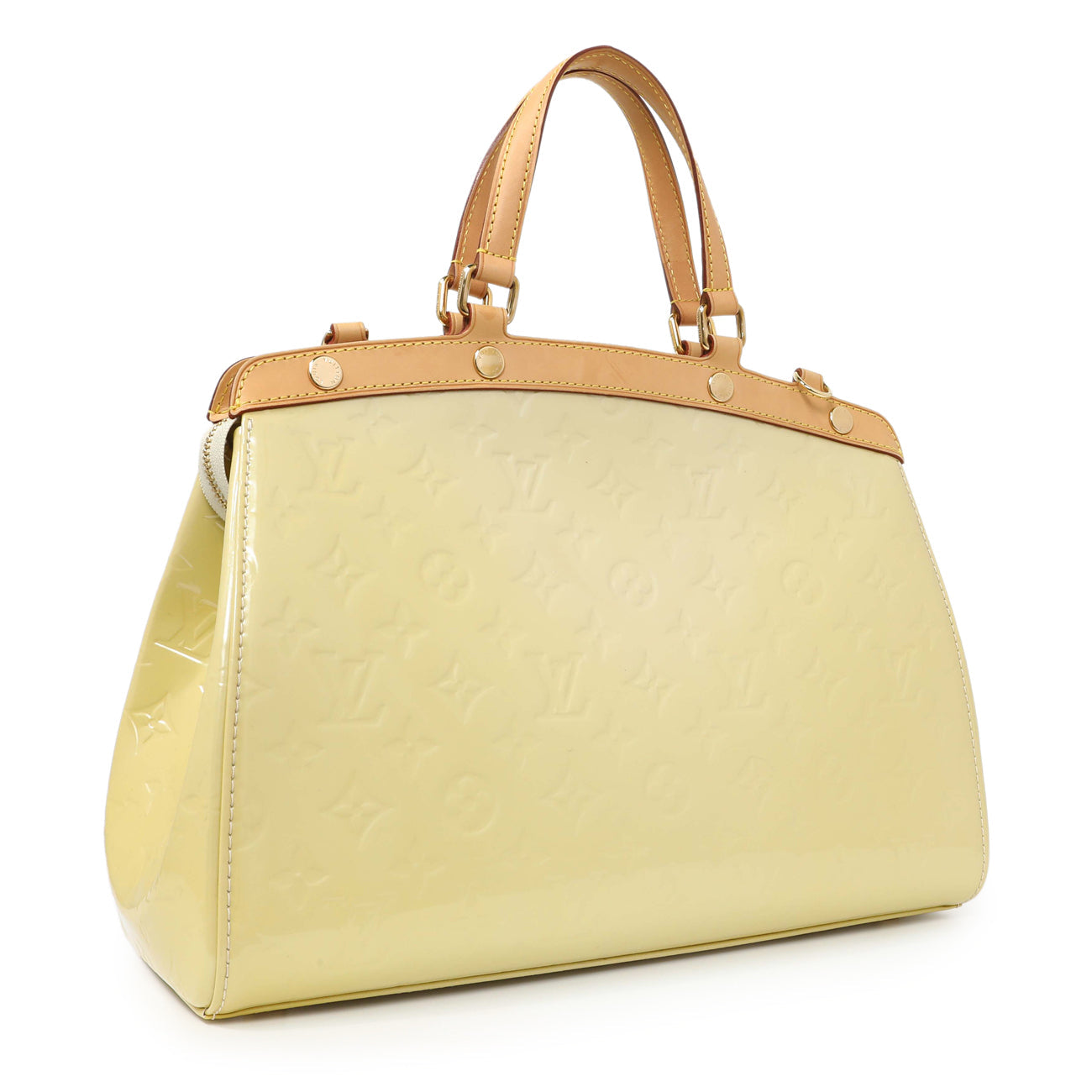 Exclusive Louis Vuitton Blanc Corail Vernis Brea MM — Side View