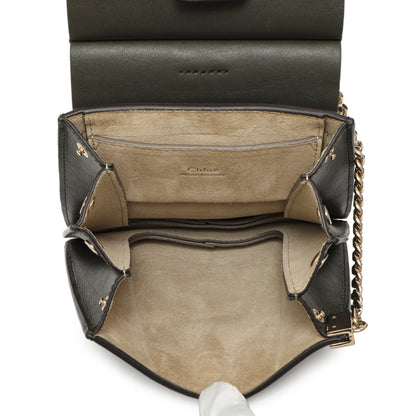 Exclusive Chloe Deep Forest Calfskin Suede Mini Faye Bracelet Bag — Top View