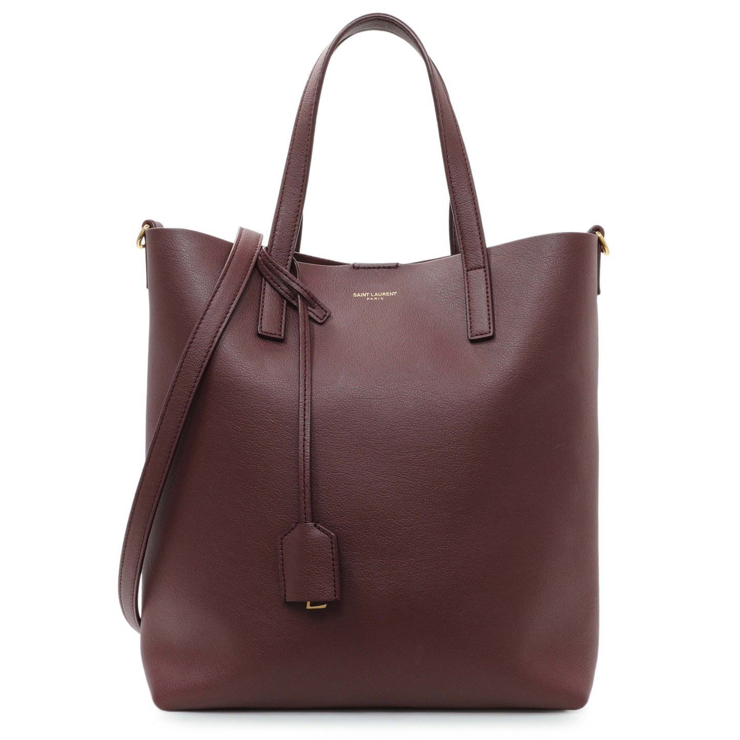 Exclusive Saint Laurent Dark Red Calfskin Toy Shopping Tote — Front View
