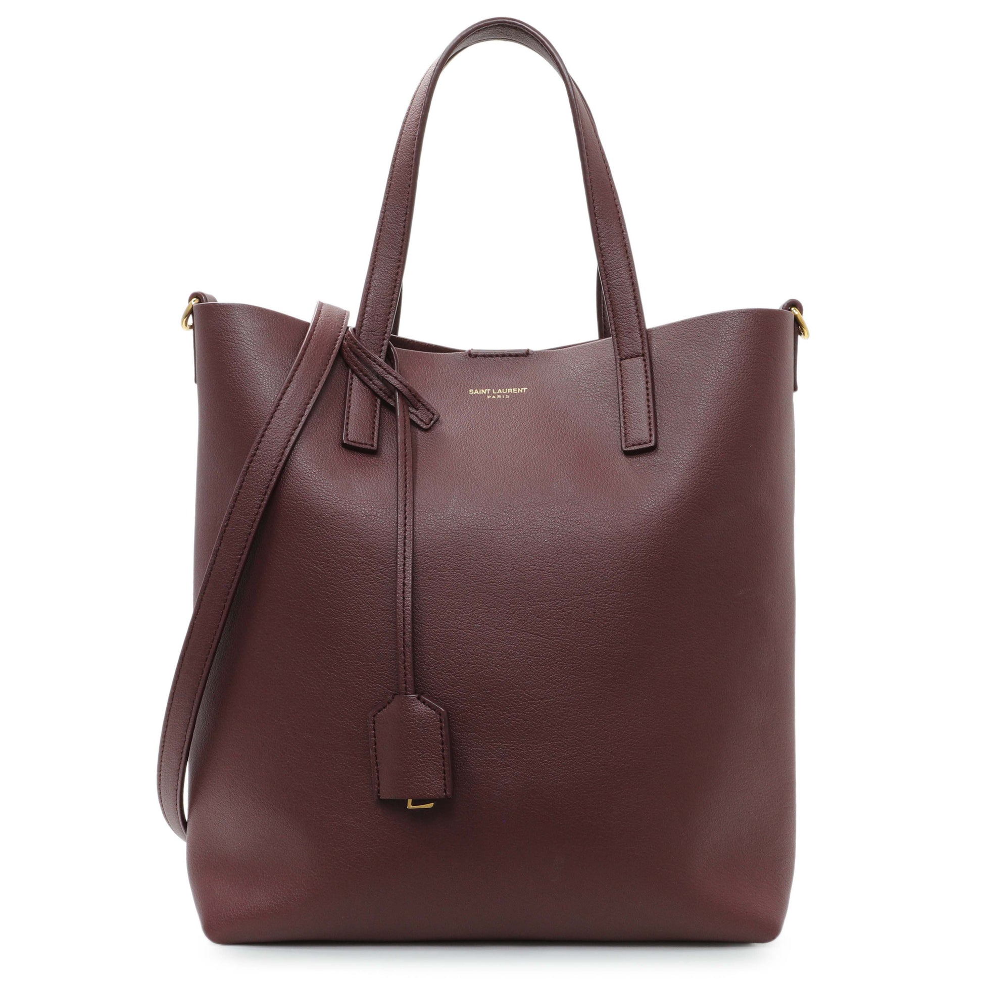 Exclusive Saint Laurent Dark Red Calfskin Toy Shopping Tote — Front View
