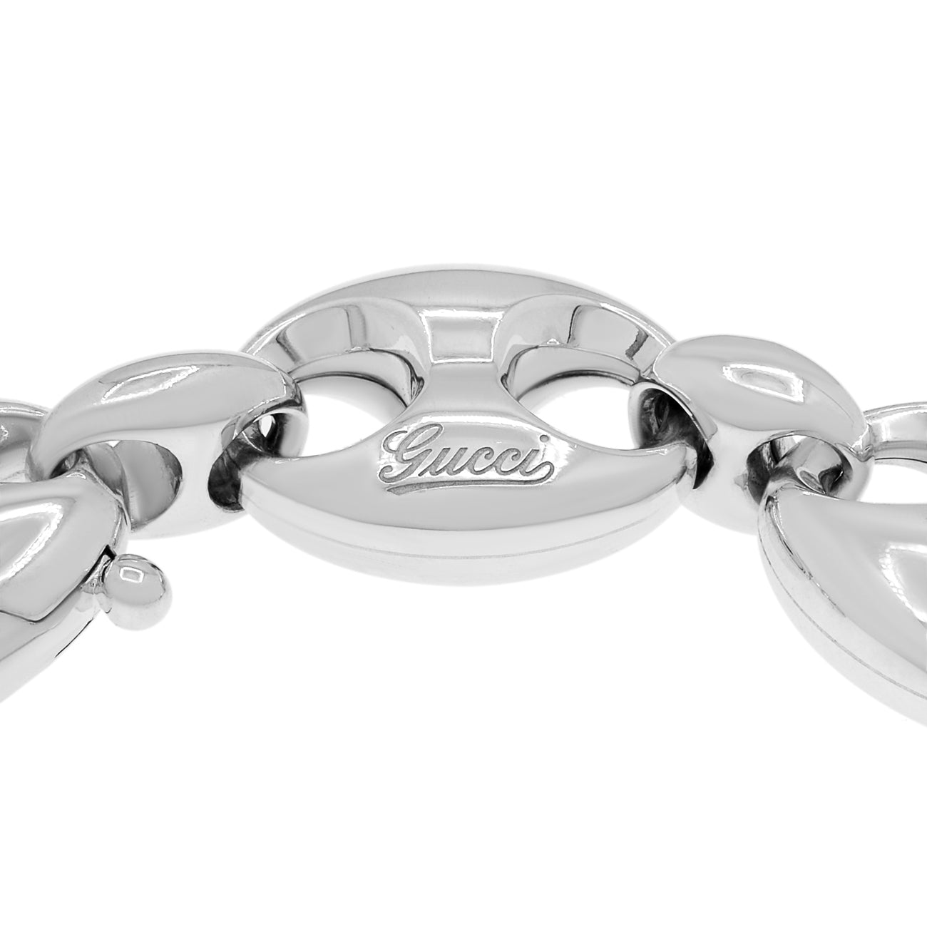 Exclusive Gucci Sterling Silver Marina Link Bracelet — Side View