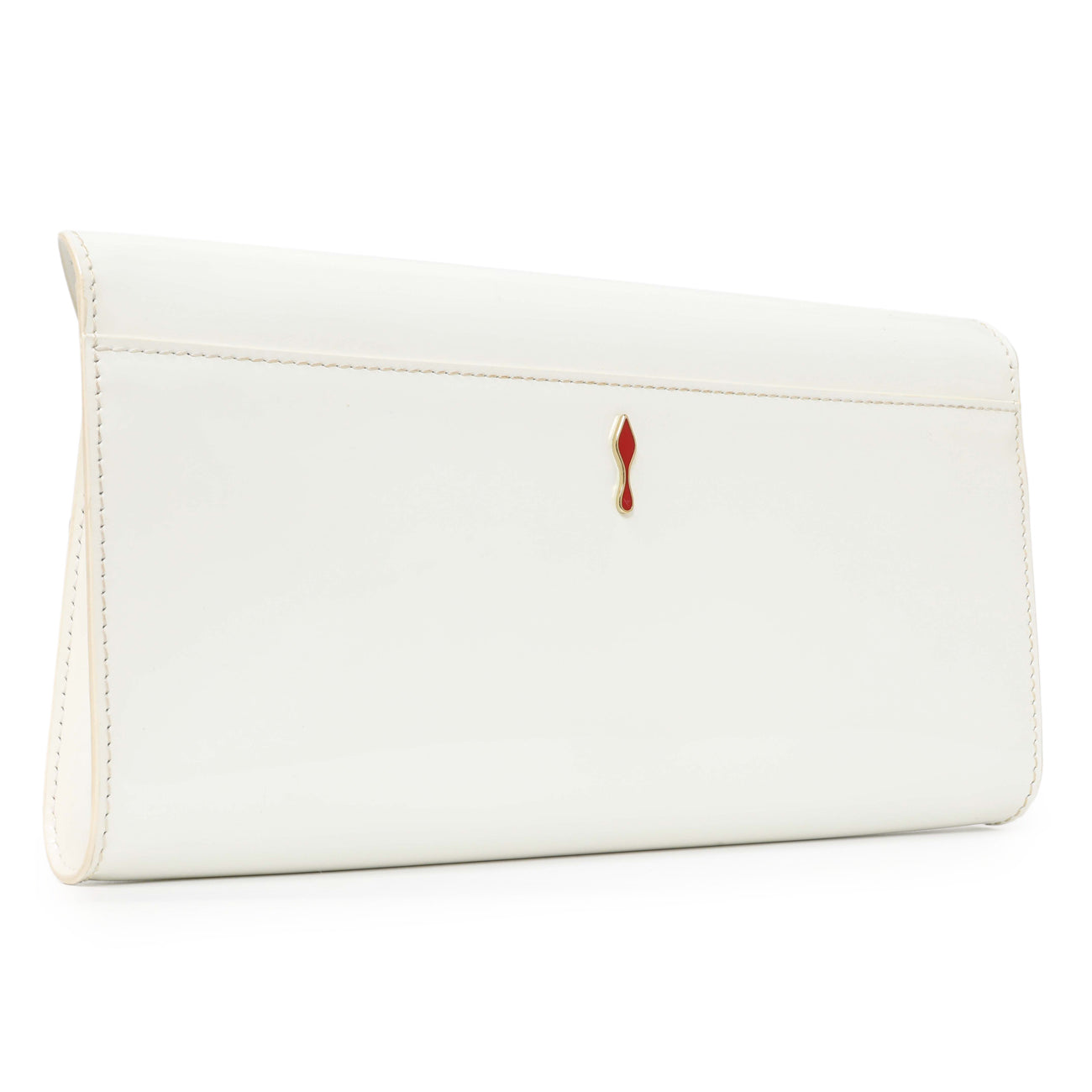 Exclusive Christian Louboutin White Patent Vero Dodat Clutch — Side View