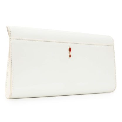 Exclusive Christian Louboutin White Patent Vero Dodat Clutch — Side View