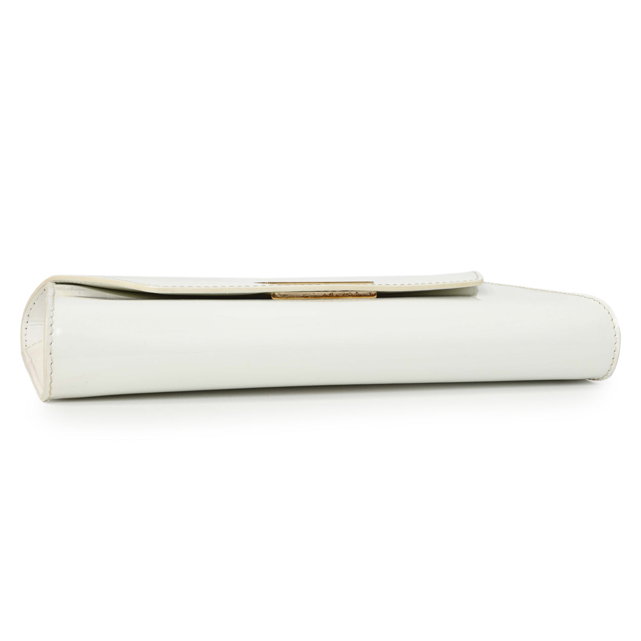 Exclusive Christian Louboutin White Patent Vero Dodat Clutch — Back View