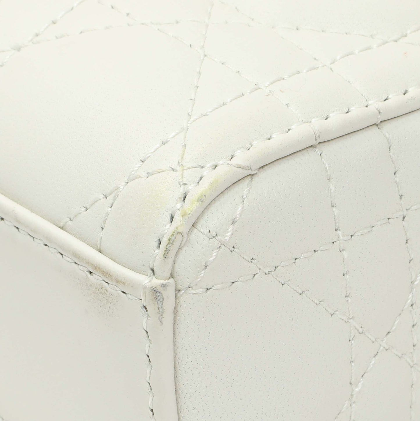 Exclusive Christian Dior Latte Cannage Small Lambskin Lady D-Joy — Detail View