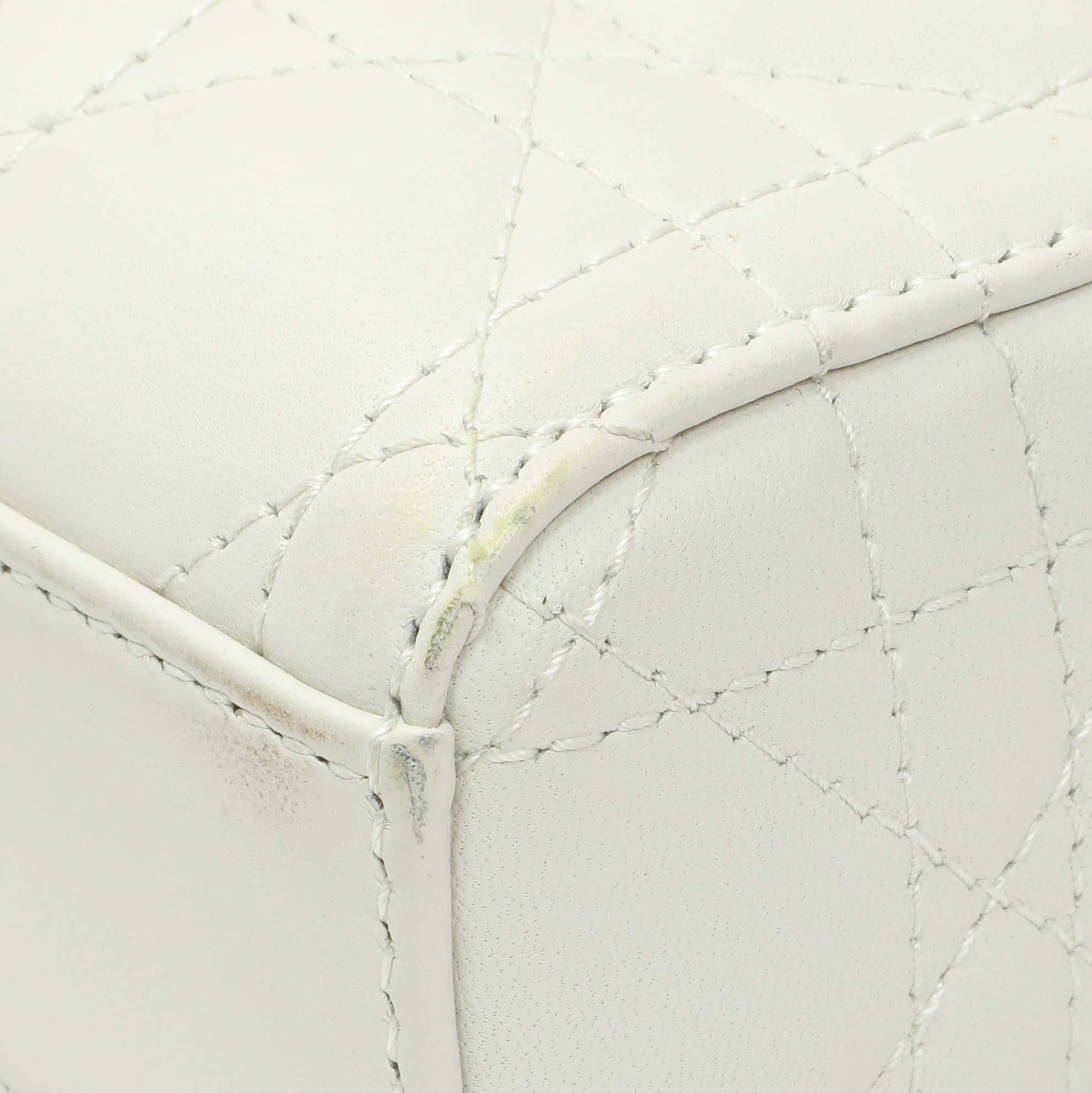 Exclusive Christian Dior Latte Cannage Small Lambskin Lady D-Joy — Detail View