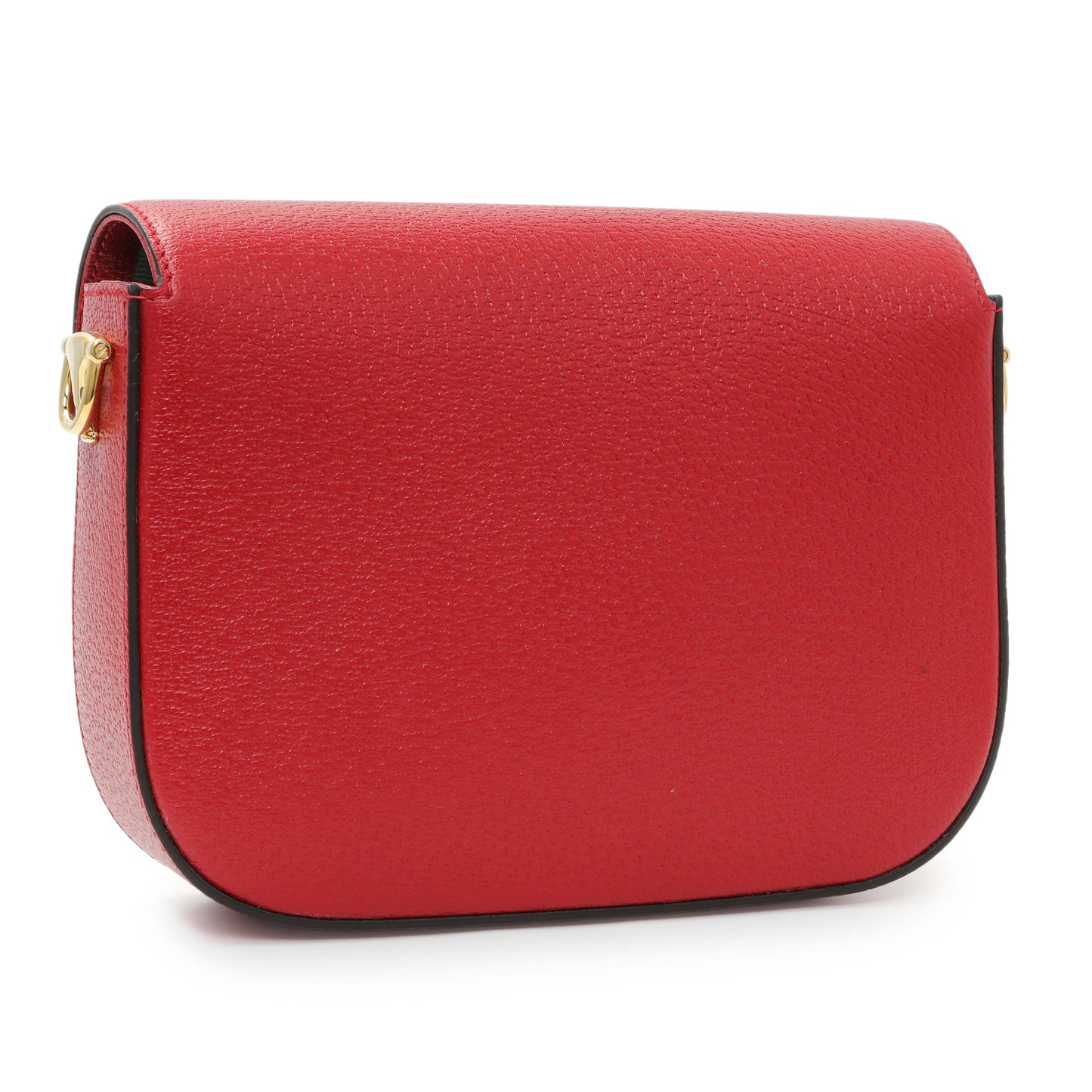 Exclusive Gucci X Adidas Textured Dollar Calfskin Web Trefoil Mini Horsebit 1955 Shoulder Bag Black Red — Side View