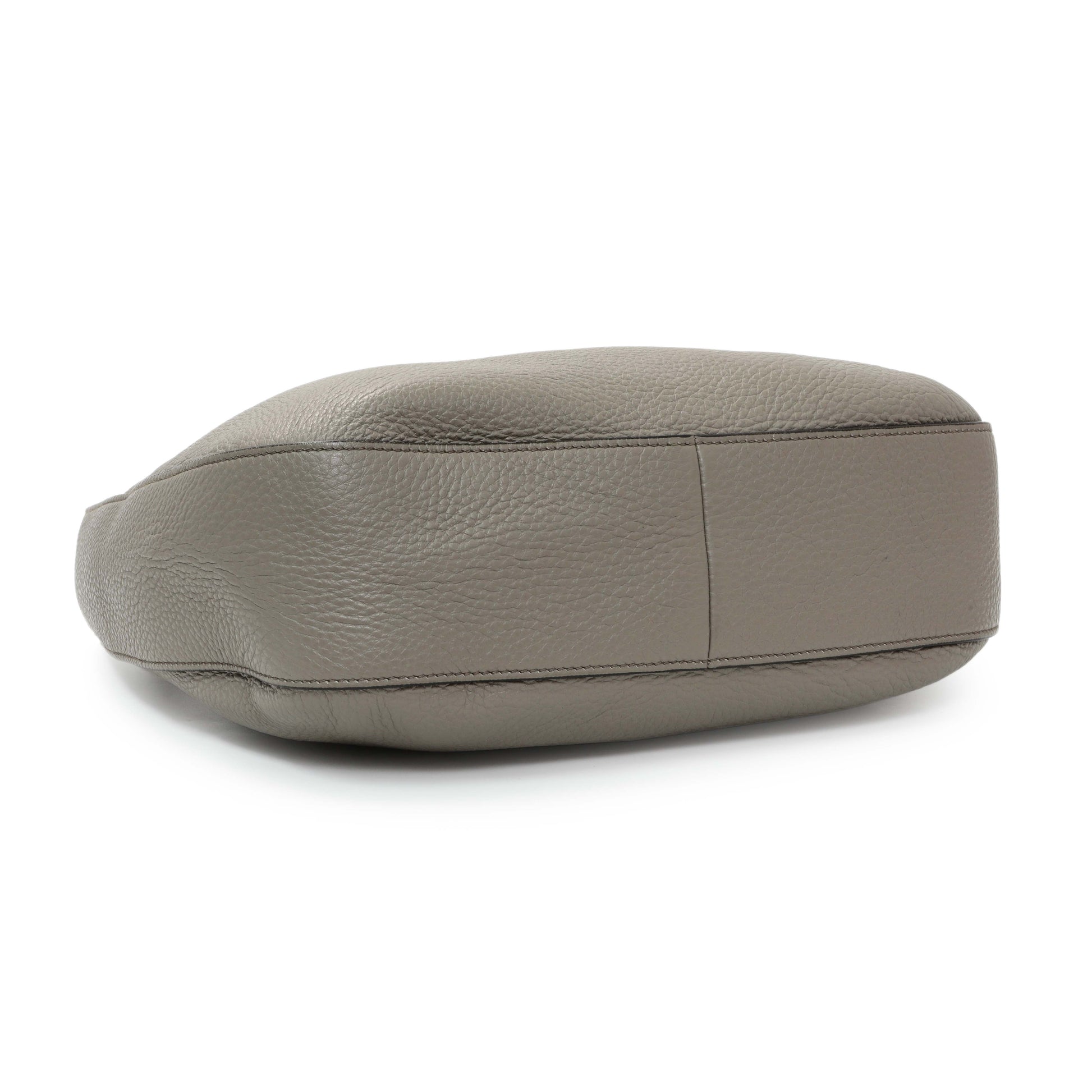 Exclusive Prada Grey Vitello Phenix Zippered Messenger Hobo — Back View