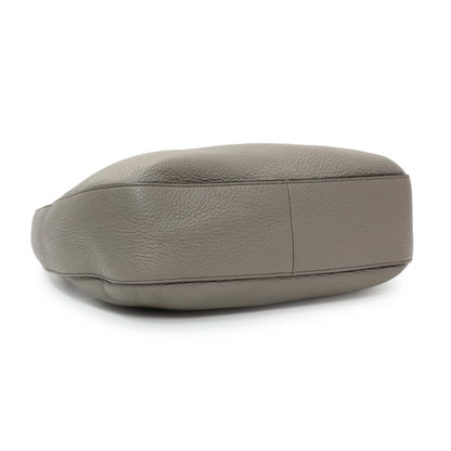 Exclusive Prada Grey Vitello Phenix Zippered Messenger Hobo — Back View