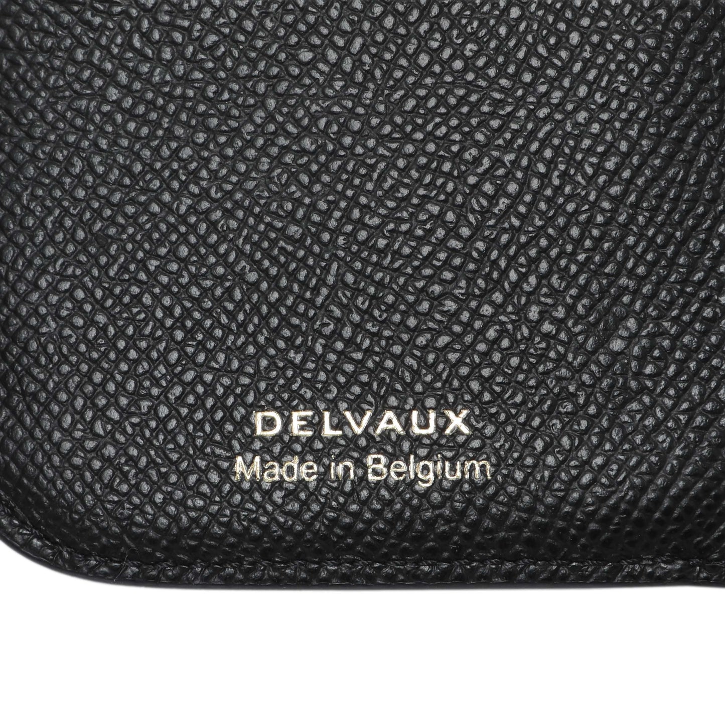 Exclusive Delvaux Black Calfskin Vagabond Compact Wallet — Detail View