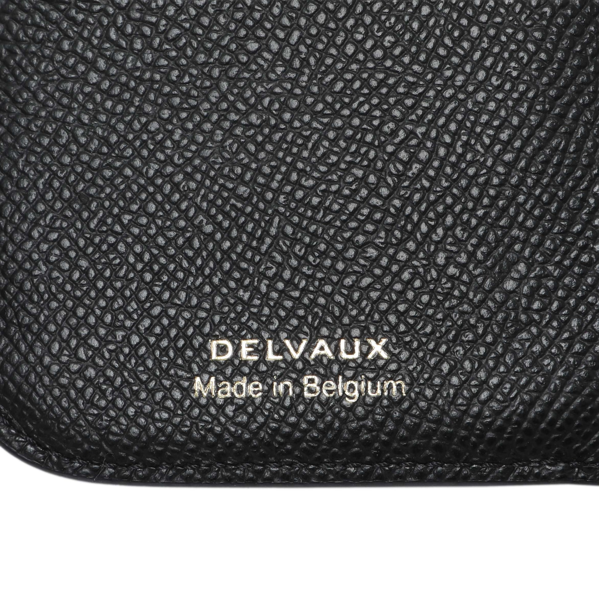Exclusive Delvaux Black Calfskin Vagabond Compact Wallet — Detail View