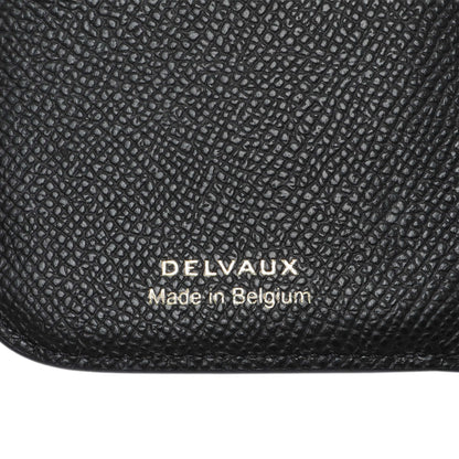 Exclusive Delvaux Black Calfskin Vagabond Compact Wallet — Detail View