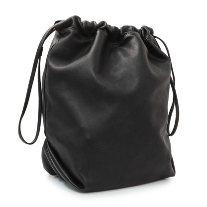 Exclusive Saint Laurent Black Lambskin Teddy Bucket Bag — Side View