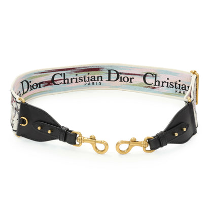 Exclusive Christian Dior Floral Embroidered Adjustable Shoulder Strap — Front View