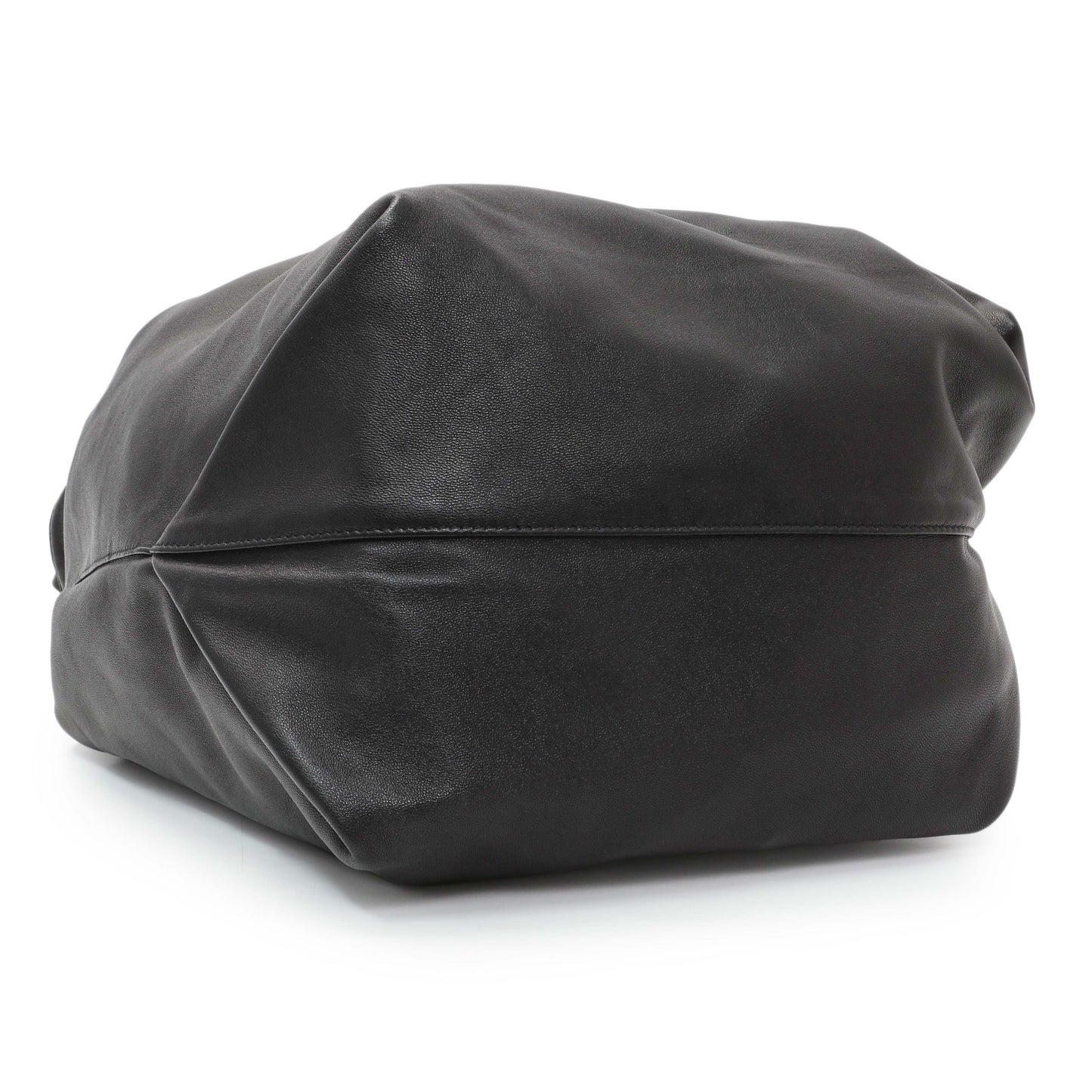 Exclusive Saint Laurent Black Lambskin Teddy Bucket Bag — Back View