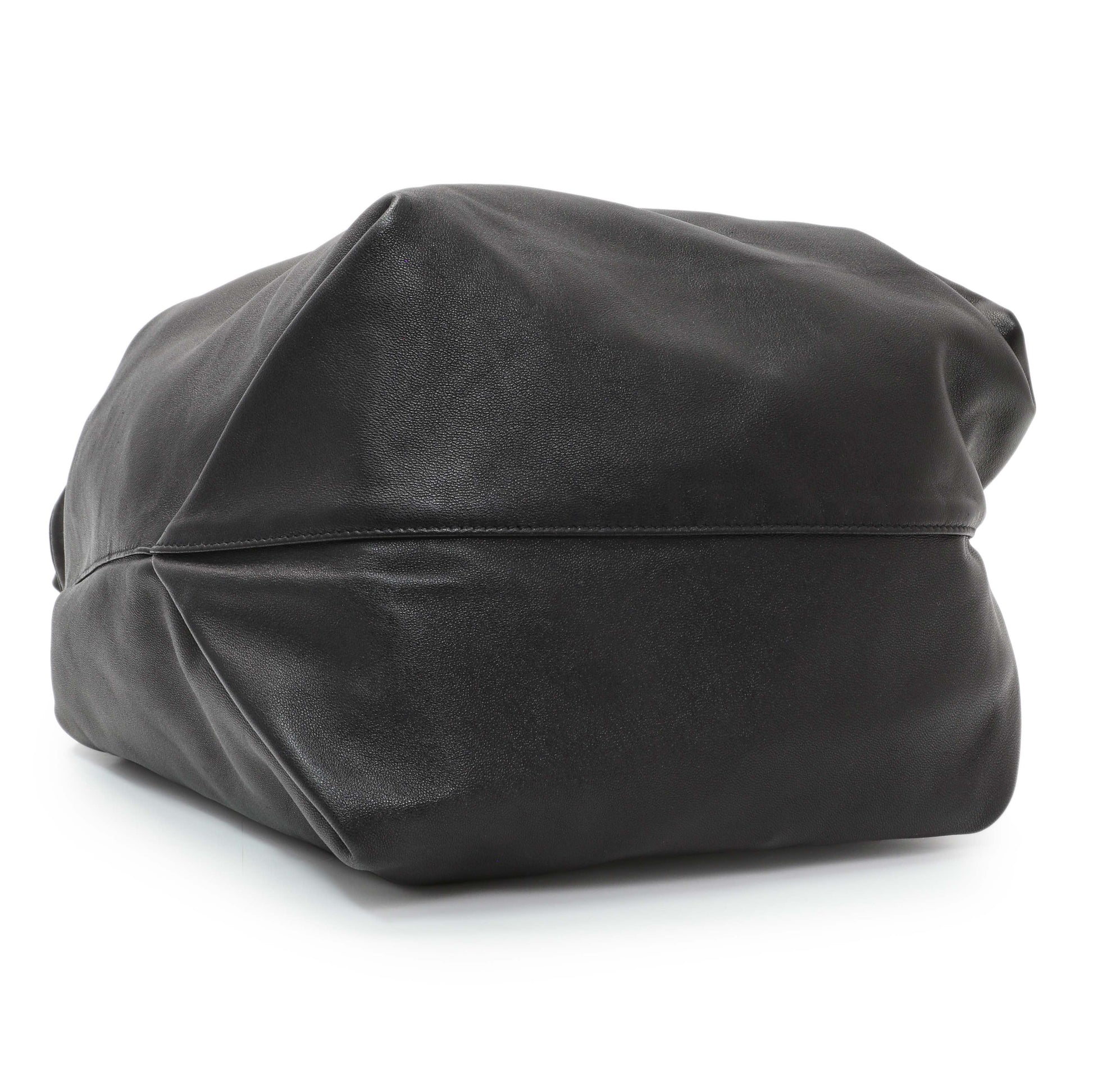 Exclusive Saint Laurent Black Lambskin Teddy Bucket Bag — Back View
