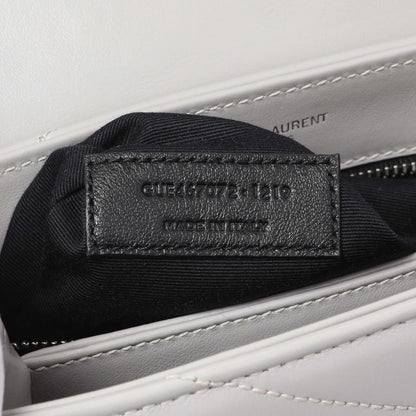 Exclusive Saint Laurent Grey Calfskin Monogram Toy Loulou Crossbody — Lifestyle View