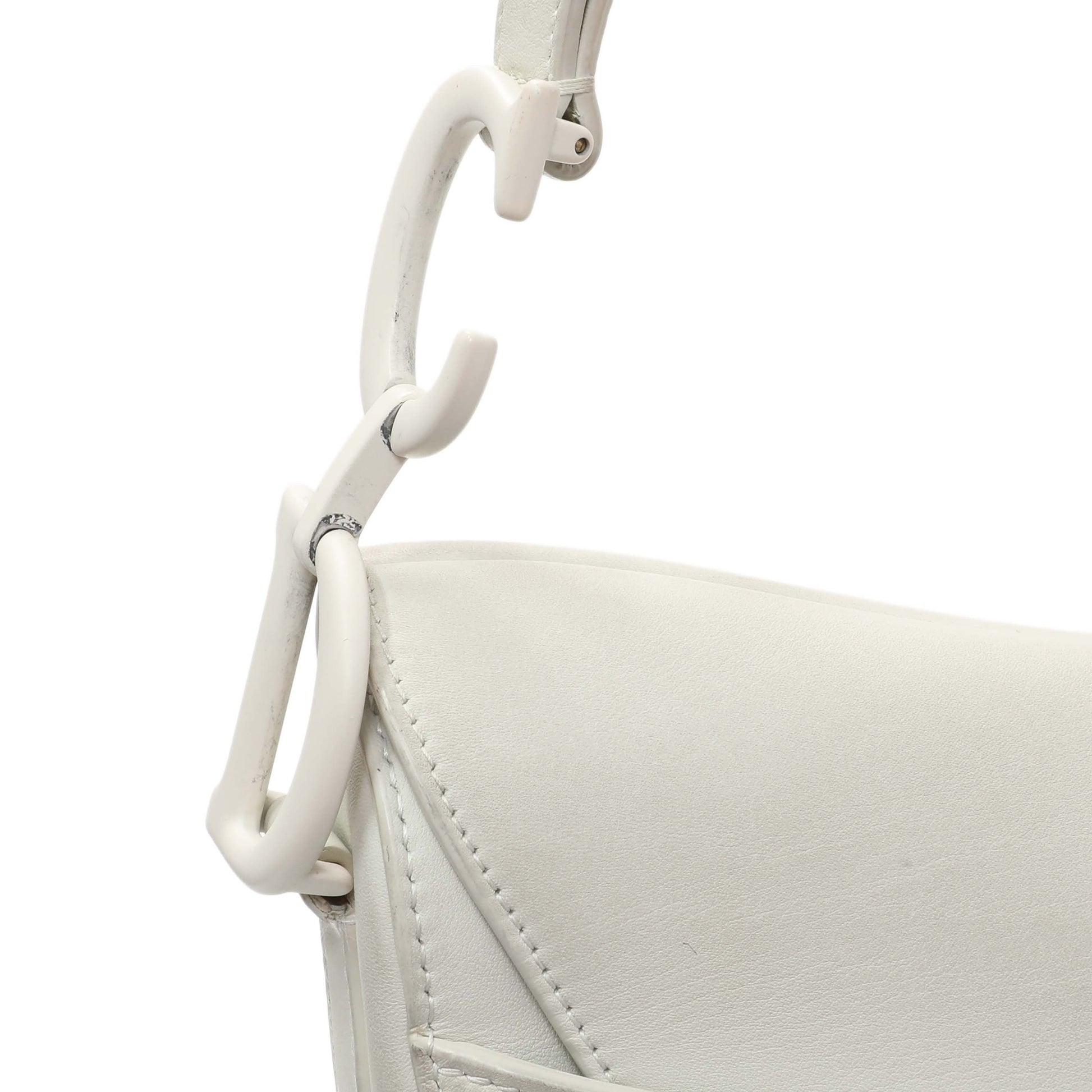 Exclusive Christian Dior White Ultra Matte Calfskin Saddle Bag — Alternate View 7